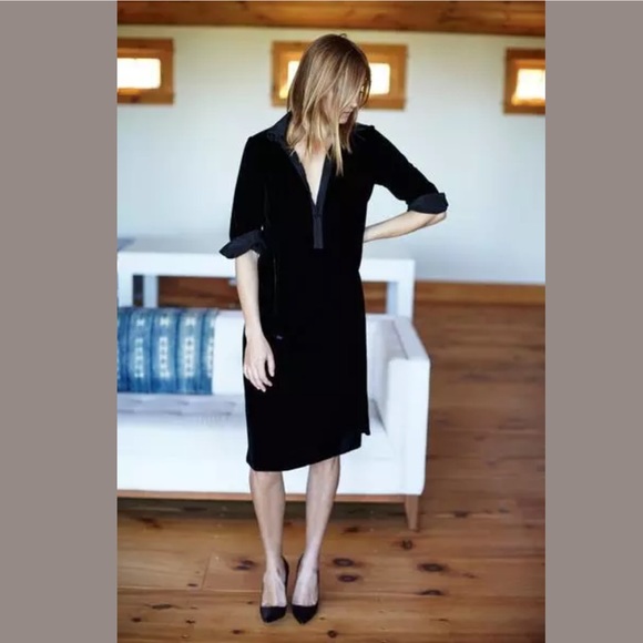 Emerson Fry Dresses & Skirts - Emerson Fry Black Velvet Shirtdress